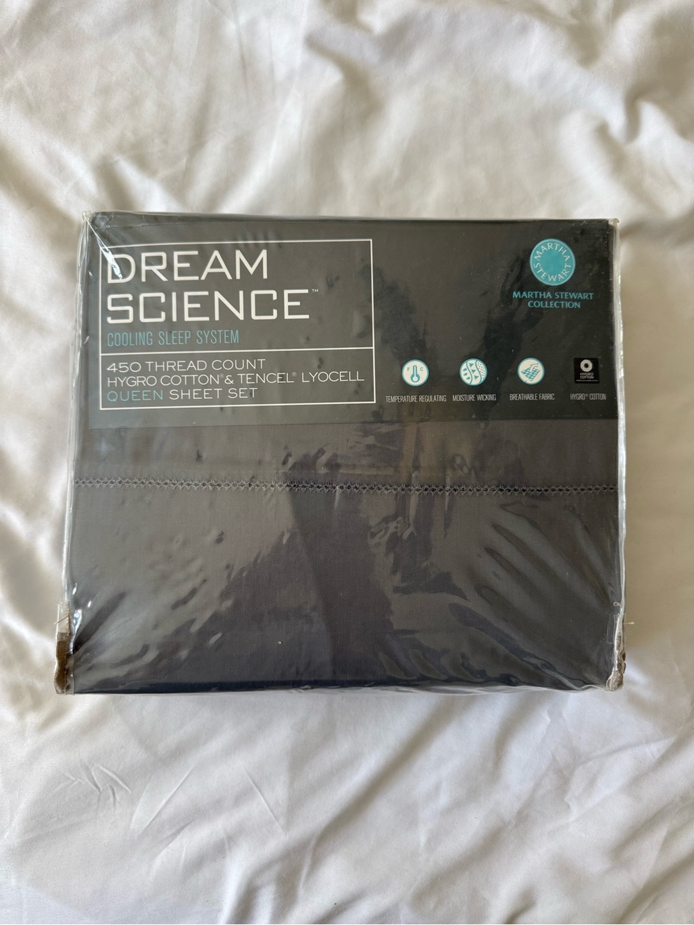 Martha Stewart Dream Science Cooling Sheet Set — Charcoal Gray
